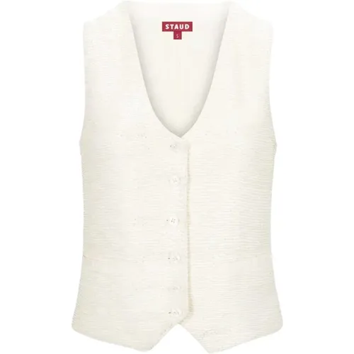 Elegant Ivory Brett Vest , female, Sizes: M, L - Staud - Modalova