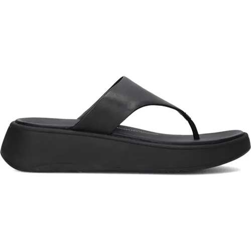 Schwarze Leder Pantoletten FW4 Stil,Weiße Lederstilvolle Pantoffeln - FitFlop - Modalova