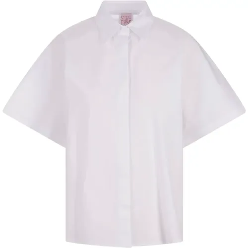 Cotton Poplin Short-Sleeved Shirt , female, Sizes: XS, S - Stella Jean - Modalova