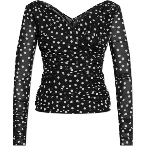 Polka dot pattern top , female, Sizes: S, M - Dolce & Gabbana - Modalova