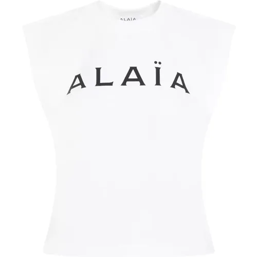 Baumwoll Logo T-Shirt Alaïa - Alaïa - Modalova