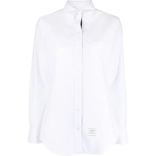 Weißes Button-Down Oxford Hemd , Damen, Größe: S - Thom Browne - Modalova