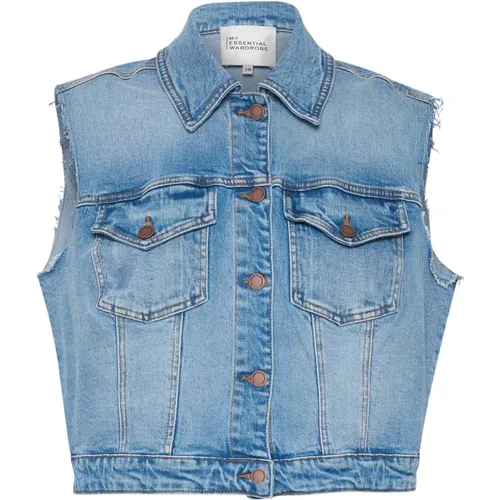 Light Retro Wash Vest Jacket , female, Sizes: 3XL, L, XL - My Essential Wardrobe - Modalova