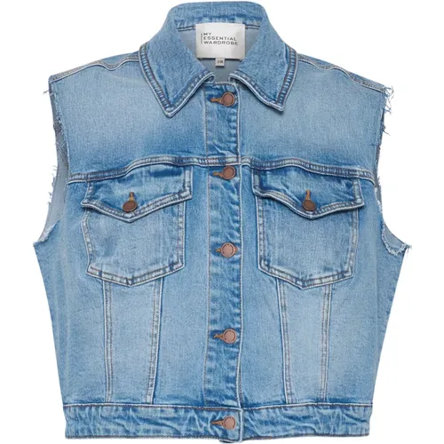 Light Retro Wash Vest Jacket , female, Sizes: 3XL, S, L, XL, M - My Essential Wardrobe - Modalova
