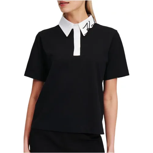 Signature Polo Schwarz - Karl Lagerfeld - Modalova