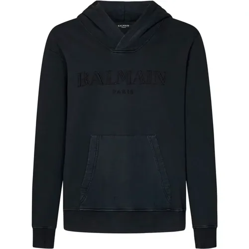 Mens Clothing Sweatshirts Grey Ss24 , male, Sizes: L - Balmain - Modalova