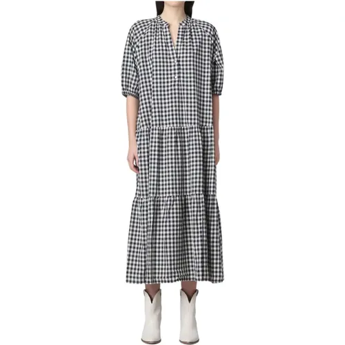 Plaid Ruffle Dress Comfort Fit , female, Sizes: S, M - Woolrich - Modalova