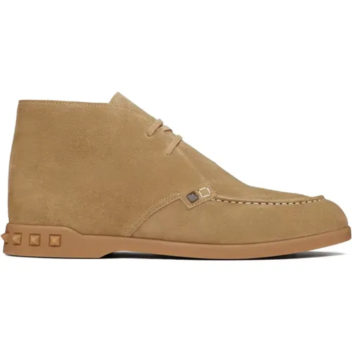 Suede Rockstud Ankle Boots , male, Sizes: 5 UK - Valentino Garavani - Modalova