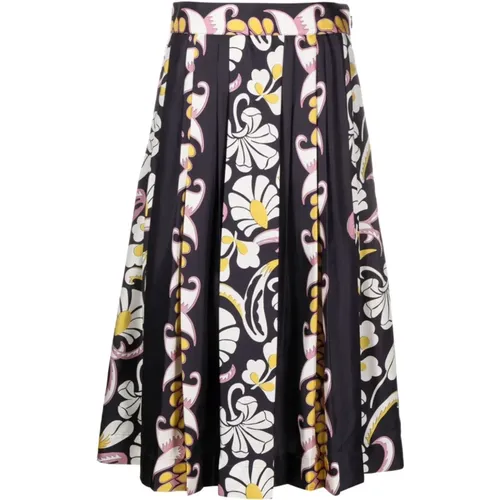 Floral Print High Waist Skirt , female, Sizes: 2XS, S, XS - TORY BURCH - Modalova