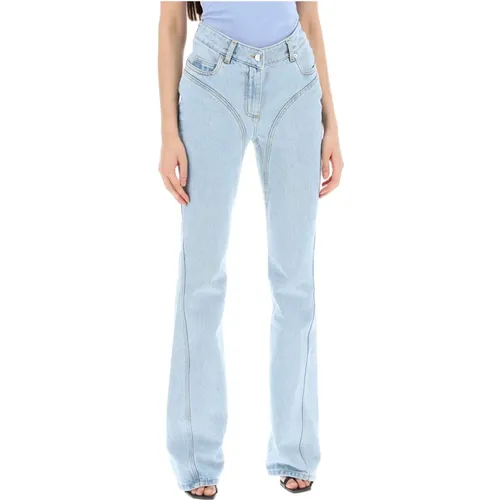 Eng geschnittene Flared Jeans aus Baumwolldenim - Mugler - Modalova