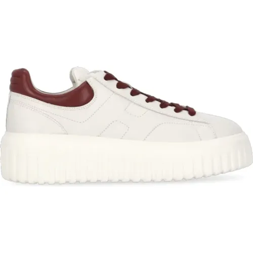 Weiße Ledersneakers mit Ikonischen Details , Damen, Größe: 35 1/2 EU - Hogan - Modalova