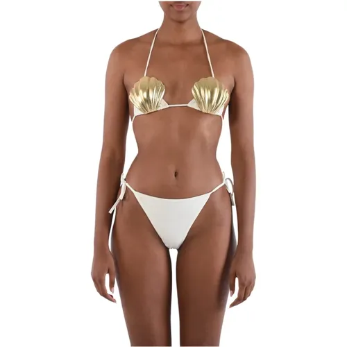 Shell Applique Triangle Bikini , female, Sizes: S, L - Dsquared2 - Modalova