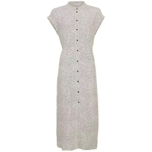 Dotted MidiKleid Dress with Elastic Waist , female, Sizes: M - moss copenhagen - Modalova