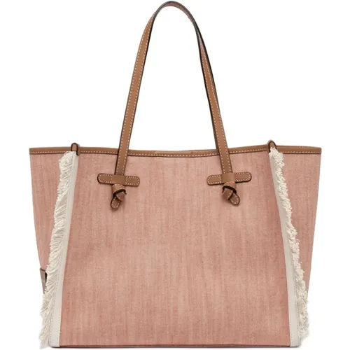 Marcella Shopping Bag in Jean-Effect Fabric , female, Sizes: ONE SIZE - Gianni Chiarini - Modalova