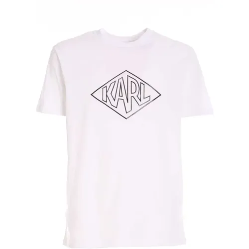 New Karl Logo T-shirt , male, Sizes: L - Karl Lagerfeld - Modalova
