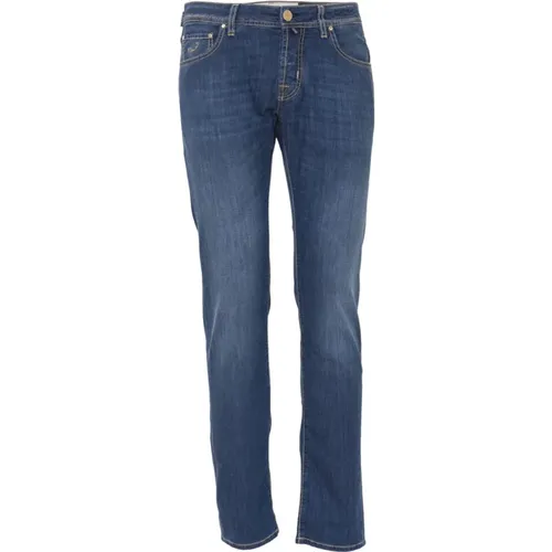 Super Slim Fit Jeans - Größe 34, Farbe: Dunkelblau , Herren, Größe: W36 - Jacob Cohën - Modalova