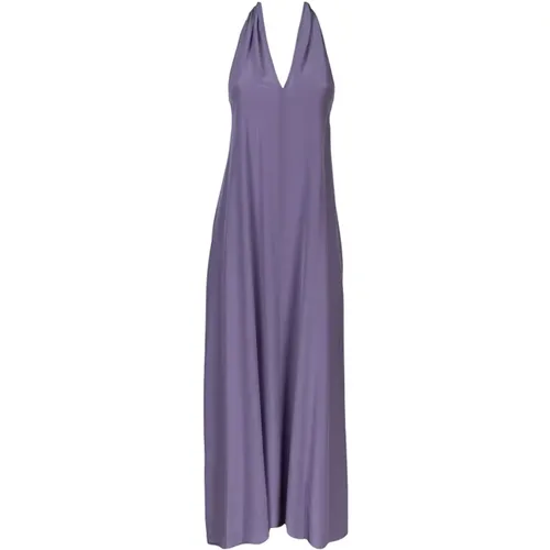 Silk Long Flared Dress with Open Back , female, Sizes: XS, S, 2XS - Jucca - Modalova