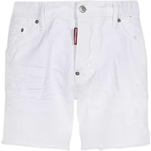 Denim Shorts mit Blattmuster , Herren, Größe: XS - Dsquared2 - Modalova