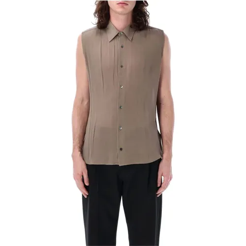 Men's Clothing Shirts Light Taupe Ss24 , male, Sizes: L - Ami Paris - Modalova