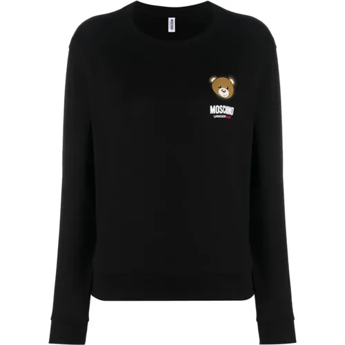 Schwarzer Teddy Bear Logo Sweatshirt - Moschino - Modalova