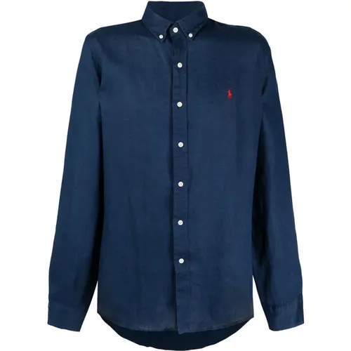 Button-Down Linen Shirt Long Sleeve , male, Sizes: XL, M, S, L - Ralph Lauren - Modalova