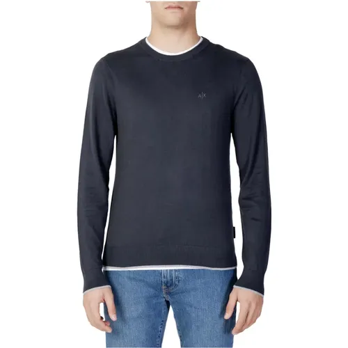 Grauer Strickpullover Rundhals Herren - Armani Exchange - Modalova