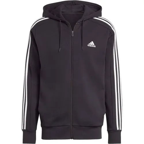 Streifen Kapuzen-Sweatshirt mit durchgehendem Reißverschluss - Adidas - Modalova