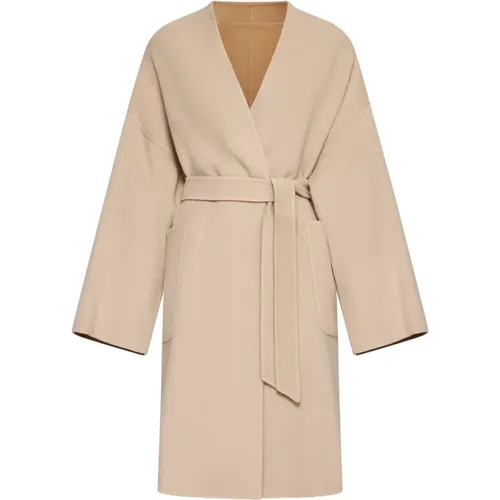 Reversible Wool Coat with Belt , female, Sizes: S, 3XS, 2XS - Max Mara Weekend - Modalova