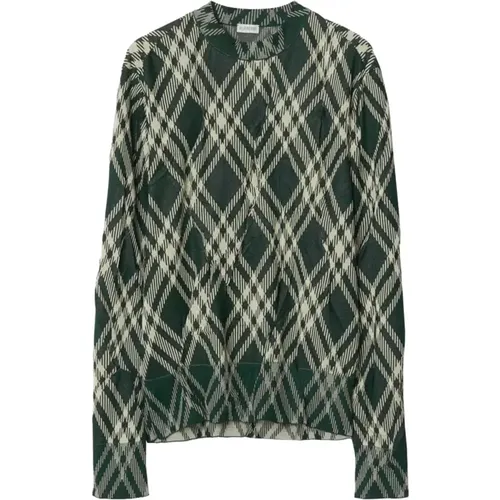 Checkered Sweater , male, Sizes: L, S - Burberry - Modalova