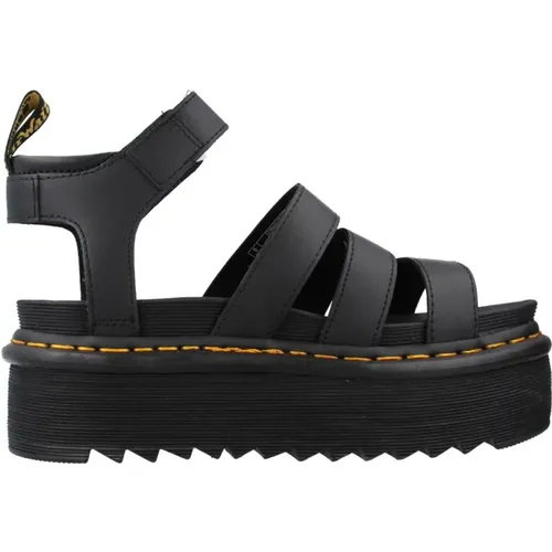 Schwarze Quad Sandalen , Damen, Größe: 40 EU - Dr. Martens - Modalova