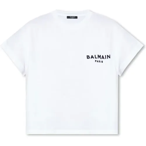 T-Shirt mit Logo , Damen, Größe: S - Balmain - Modalova
