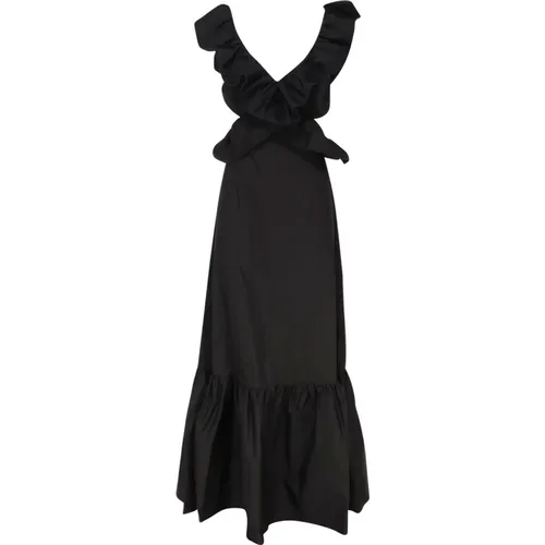 Poplin V-Neck Dress , female, Sizes: M, L - Mariuccia Milano - Modalova