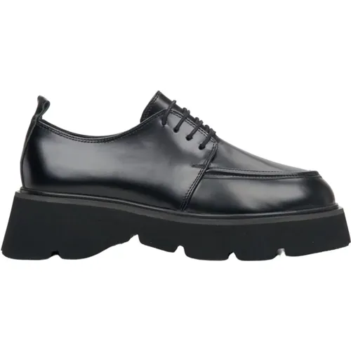 Damen Schwarze Leder Brogues mit Dicker Sohle Er00113810 , Damen, Größe: 37 EU - Estro - Modalova