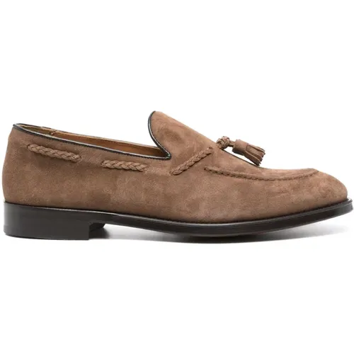 Braune Wildleder Quasten Loafers , Herren, Größe: 44 EU - Doucal's - Modalova