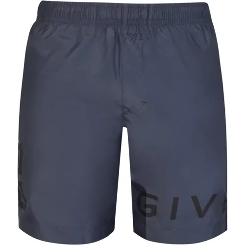 Long Navy Swimwear with Logo Print , male, Sizes: S - Givenchy - Modalova