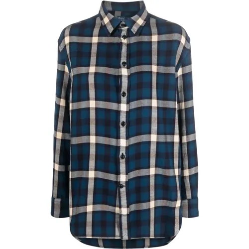 Plaid Check Shirt /Multi Button Fastening , female, Sizes: M - Ralph Lauren - Modalova