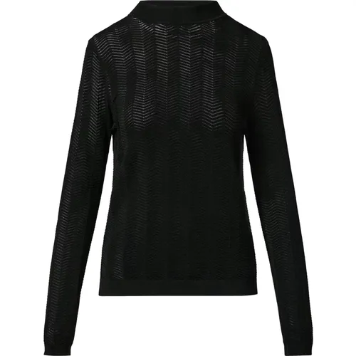 Fischgrätmuster Strickpullover , Damen, Größe: XL - comma - Modalova