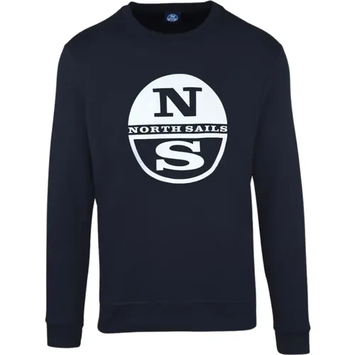 Solid Round Neck Sweatshirt , male, Sizes: L - North Sails - Modalova