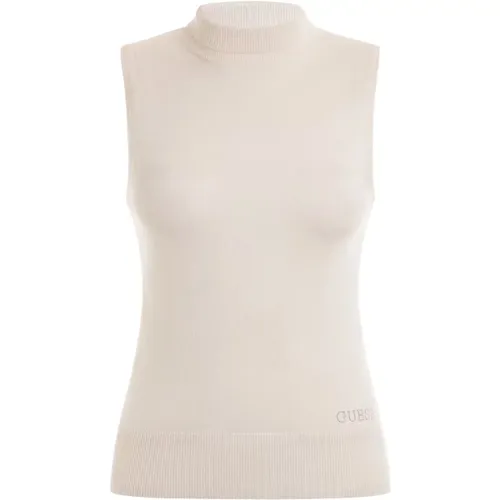 Ärmelloses Stricktop Zelinda mit Stehkragen , Damen, Größe: L - Guess - Modalova