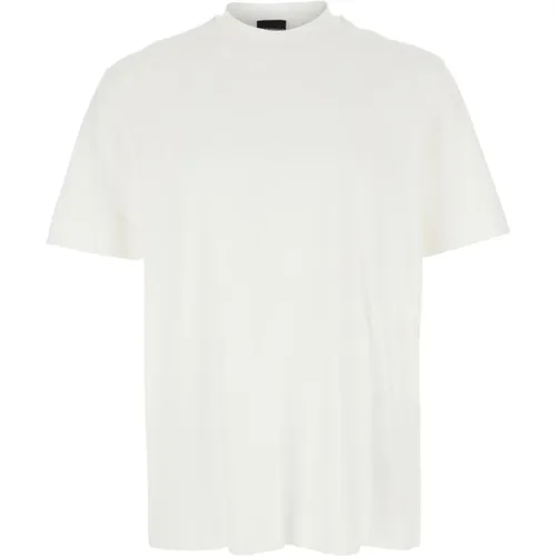 Weiße Crewneck T-Shirt mit Logo-Stickerei , Herren, Größe: L - Emporio Armani - Modalova