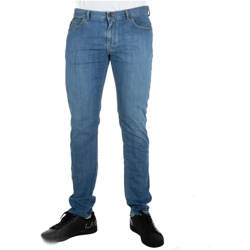 Stretch Cotton Slim Fit Denim Jeans - Emporio Armani - Modalova