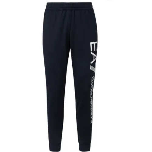 Blaue Baumwoll-Jogger mit weißem Logo , Herren, Größe: 2XL - Emporio Armani EA7 - Modalova