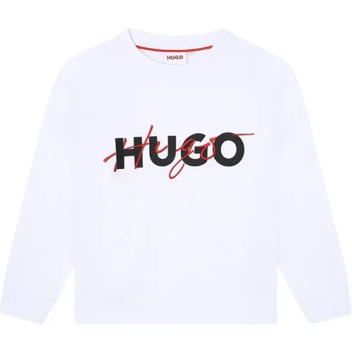 Sweatshirt mit Druck und Stickerei - Hugo Boss - Modalova
