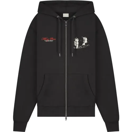 Zip Hoodie United by Nature Pavement , male, Sizes: XS, L, 2XL - Filling Pieces - Modalova