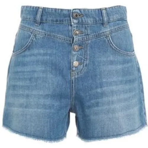 Distressed High Waist Denim Shorts , female, Sizes: W26, W24, W27, W25, W30 - Liu Jo - Modalova