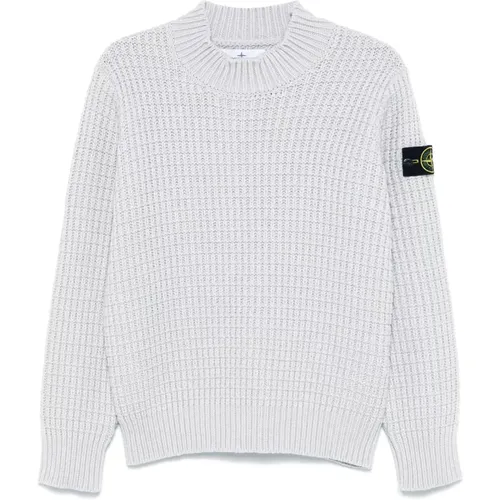 Chunky Knit Sweater with Detachable Badge , male, Sizes: L, XL, 2XL - Stone Island - Modalova