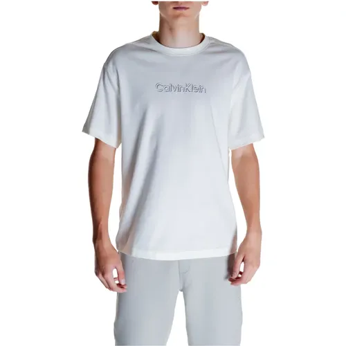 Geprägtes Logo T-Shirt Kollektion Baumwolle , Herren, Größe: L - Calvin Klein - Modalova
