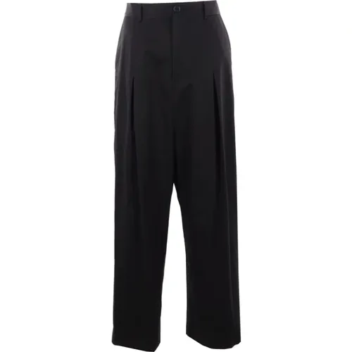 Loose-Fit Trousers with Leather Patch , male, Sizes: S - Loewe - Modalova