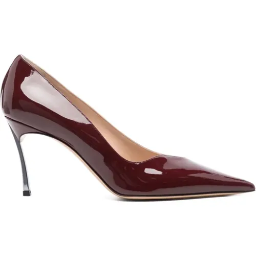 Bordeaux Patent Leather Stiletto Heel , female, Sizes: 4 1/2 UK, 8 UK, 6 UK, 7 UK - Casadei - Modalova