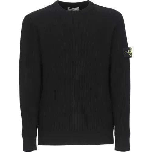 Wool Sweater Round Neck Long Sleeve , male, Sizes: M - Stone Island - Modalova